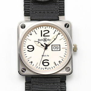 Bell＆Ross ベル＆ロス BR01-96W メーターデイト（ビッグデイト） XXLサイズ オートマティック 自動巻 メンズ 紳士用 男性用 腕時計 中古