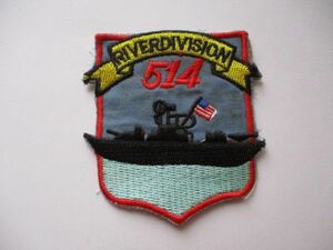 【送料無料】レプリカ ベトナム戦争 パッチ刺繍ワッペン/潜水艦ナム戦RIVERDIVISION514横振りミシン米軍アメリカ軍ミリタリーArmy M25