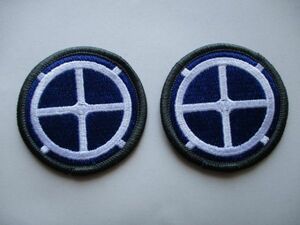 【送料無料・2枚セット】アメリカ陸軍州兵 35th Infantry Division刺繍ワッペン記章/民兵ARNG米軍ミリタリー部隊章U.S. Army①M28