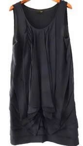 定価20万円位 超美品 フェンディ シャーリング ワンピース 40 ブラック シルク 100 ドレス ノースリーブ