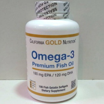 送料込み California Gold Nutrition オメガ3 プレミアムフィッシュオイル 魚 ゼラチン ソフトジェル 100粒 新品 未開封_画像1