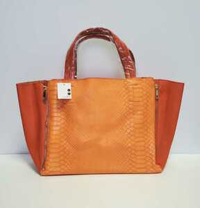 60%скидка перевода Eur3 Croco Push Tote Mag 0Z5DM-03049-150-013 Ladies Orange Eul Cube Bag Sag