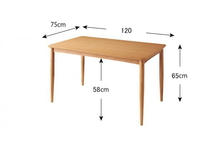テーブル ダイニングテーブル 幅120×奥行75×高さ65cm カラー：ナチュラル_画像3