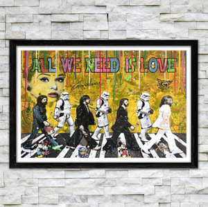 【最安保証】C1637 THE BEATLES ビートルズ ストリートポップアート キャンバスアートポスター 50×75cm インテリア 雑貨 海外製 枠なし A