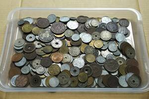 日本の古銭　銀貨、銅貨、白銅貨、錫貨、アルミ貨等　まとめ　約0.95㎏
