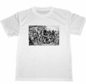 Art hand Auction Martin Schongauer Christ Carrying the Cross Dry T-shirt Masterpiece Print Angel Goods Painting Christianity, L size, round neck, An illustration, character