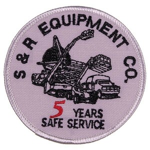 ZE93 S&R EQUIPMENT CO. 5YEARS SAFE SERVICE 丸形 ワッペン パッチ ロゴ エンブレム USA アメリカ 米国 輸入雑貨 乗り物系