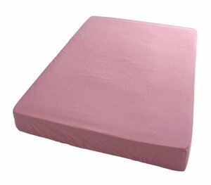 ベッド用 ボックスシーツ 単品(マットレス用カバー) セミダブルサイズ 色-無地スモークピンク /寝具 べっどしーつ べっとかばー 洗濯可