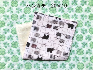 ★688★白くま★ハーフハンカチ★20×10㎝★ダブルガーゼタオル★handmade★