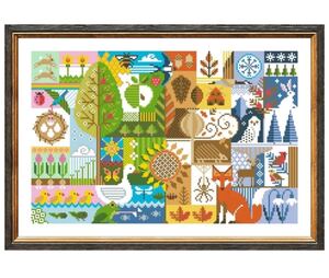 クロスステッチ刺繍キット Foue seasons