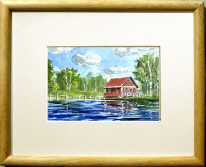 No. 7750 Jokkmokk tranquilo junto al lago, Suecia / Chihiro Tanaka (Acuarela Four Seasons) / Viene con un regalo, Cuadro, acuarela, Naturaleza, Pintura de paisaje