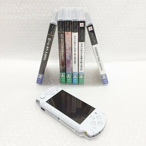 【A1706419】ソニー SONY PSP 3000 通電確認済み + PSP用ゲームソフト 6点 おまとめ