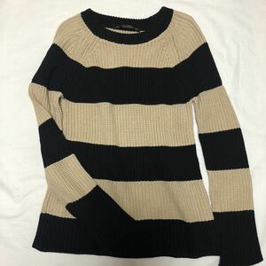 【即決/美品】ZARA/ザラ　コットンボーダーニット　Mサイズ