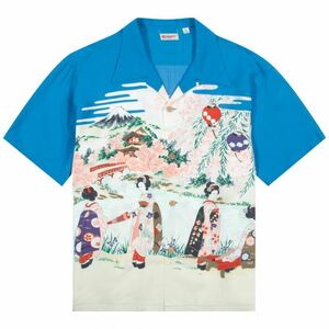 SUN SURF　L　舞妓　SS38030　和柄　アロハシャツ　サンサーフ　Hawaiian shirt　MAIKO　OLD JAPANESE SCENERY　京都　花見　醍醐寺