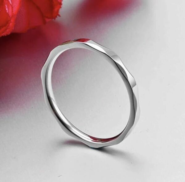 新品　9号　ステンレス製　カットリング　ホワイトゴールド　シルバーリング ユニセックス　プレゼント　結婚指輪 送料無料