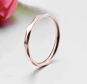  new goods 16 number pink gold cut ring stainless steel 18kgp simple . allergy stainless steel ring present wedding ring free shipping 