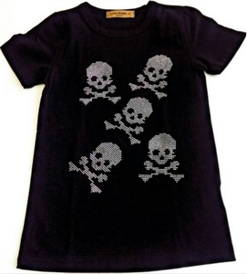  детский Skull череп заклепки Kirakira футболка /... Hydrogen способ / 15 размер 10~11 лет для /140 размер соответствует 