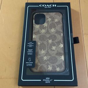 コーチ COACH iPhone 11 ケース シグネチャー柄+ゴールドスター