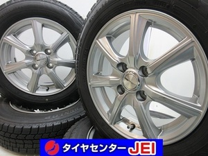 14インチ バリ溝 165/70R14 100 6J+42 コンパクトカー 中古スタッドレスタイヤホイール【4本セット】送料無料(SA14-2712）