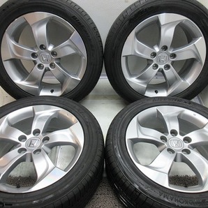 17インチ ホンダ オデッセイ純正 215/55R17 7J+55 114.3 エンケイ 中古タイヤアルミホイール【4本セット】 送料無料(MA17-2729）の画像2