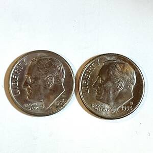 硬貨 アメリカ 10セント 2枚 1994 1996 ダイム コイン　k225239