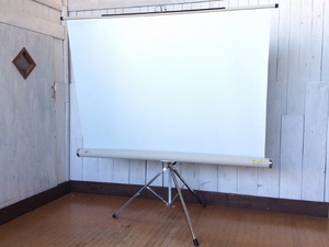 [OS SCREEN/o-es screen / projector screen / tripod stand independent type screen / screen size *1590×1510] office meeting image 