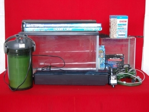 [KOTOBUKI/ tropical fish breeding aquarium set /TWINLIGHT/EHEIM ecco/ external filtration filter / other accessory / present condition goods ]