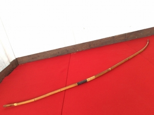 [ archery ./ budo tool / bamboo bow / peace bow / Zaimei / bow . Shibata . 10 ./ total length approximately 220?] one character arrow bow contest convention sport 