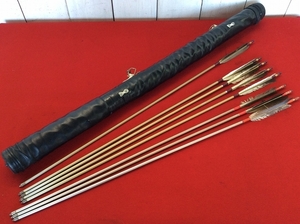 [ archery ./ budo tool / aluminium. metal arrow /HD1913*4ps.@/ leather. arrow tube ] bow bamboo bow contest sport . bow 