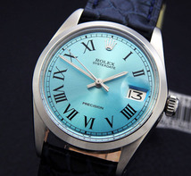 ロレックス 6694 オイスターデイト プレシジョン Sky Blue Roman Dial メンズ 手巻き( 極美品、OH済み ) / 34mm_画像1