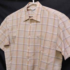  old clothes * bar bar Lee short sleeves shirt Brown khaki check L xwp