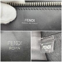 1円〈至高の逸品〉 FENDI フェンディ トートバッグ 肩掛け モンスター ブラック 黒 レザー×パイソン 大容量 A4可 メンズ _画像10