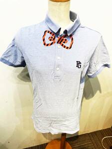 1円スタート 美品 パーリーゲイツ PEARLY GATES ポロシャツ カットソー 半袖 ロゴ刺繍 リボンプリント ゴルフ 5 