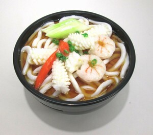 訳あり 食品サンプル シーフードうどん エビ イカ