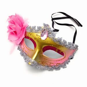 コスプレ 仮面舞踏会 ゴージャスプリンセスマスク (ゴールドピンク)の商品画像