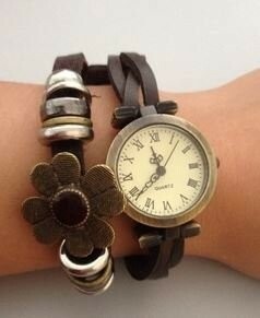  наручные часы античный способ цветок плетеный плетеный .ruto( темно-коричневый )