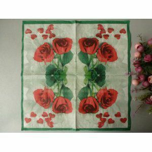  бумага салфетка красный роза цветочный принт 60 листов 