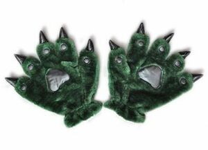 Перчатки Мокомоко животное с удобным шариковым ногтем (зеленый цвет)
