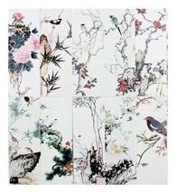 しおり 美しい絵画風 紙製 30枚セット (四季の草花と鳥)_画像1