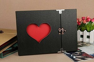  photo album single Heart handmade for set ( black )