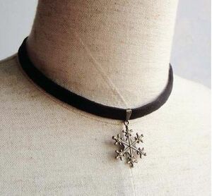  choker snow. crystal antique manner ( black )