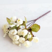 造花 バラ アンティークローズ風 ミニサイズ 10束セット (ホワイト)_画像1