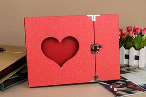  photo album single Heart handmade for set ( red )