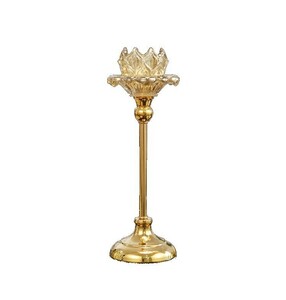  candle holder European manner flower glass Gold color ( small )