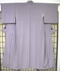 【KGA3077】着物 和服 梅鉢 一つ紋 紫色 色無地 141㎝★