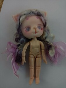 作家 OBドール猫粘土オビツ11ドール あまむす オビツカスタムブライス粘土人形猫可愛い球体関節人形