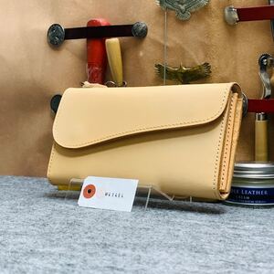 メンズ 財布 長財布 本革 ラウンドファスナー メンズ ヌメ革 手縫い ハンドメイド メンズ財布 牛革 一流 職人
