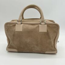 1円 【最高級・極美品】LOEWE ロエベ アナグラム アマソナ 36 28 ハンドバッグ ミニ ボストン スエード レザー ピンクベージュ 正規品_画像2