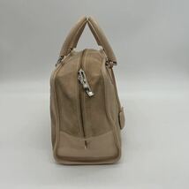 1円 【最高級・極美品】LOEWE ロエベ アナグラム アマソナ 36 28 ハンドバッグ ミニ ボストン スエード レザー ピンクベージュ 正規品_画像3