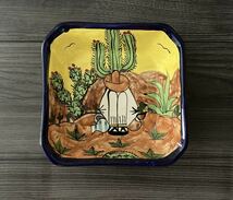 メキシコ　雑貨　タラベラ焼　角皿_画像1